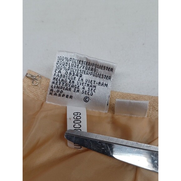 John Meyer Of Norwich / Le Suit Suit Set blazer jacket skirt Orange Beige Sz 14 - Picture 9 of 11